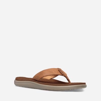 Teva Women's Voya Leather Flip Flops Sale NZ (VXANB-9853)